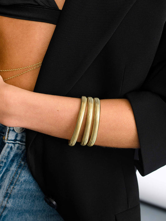Cleo Bracelet (Set of 3) | Gold | Model Image | Uncommon James