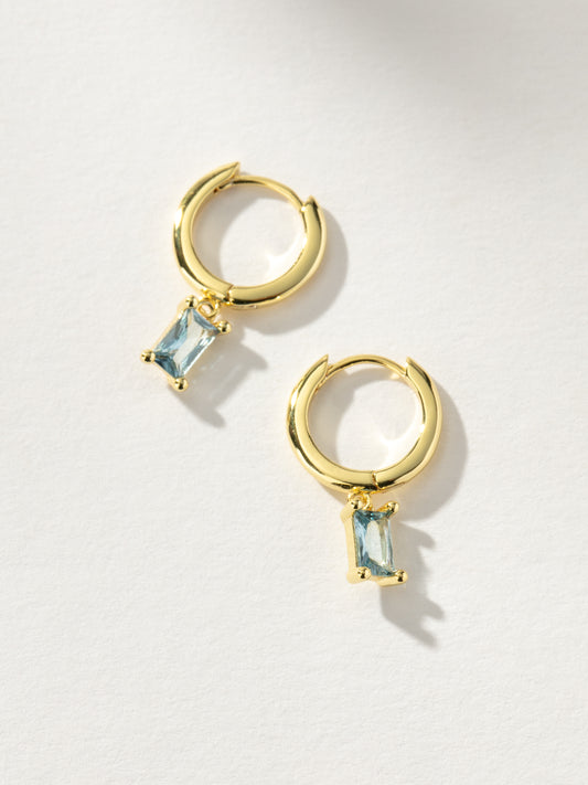 Birthstone Huggie Earrings | Gold March | Product Image | Uncommon James