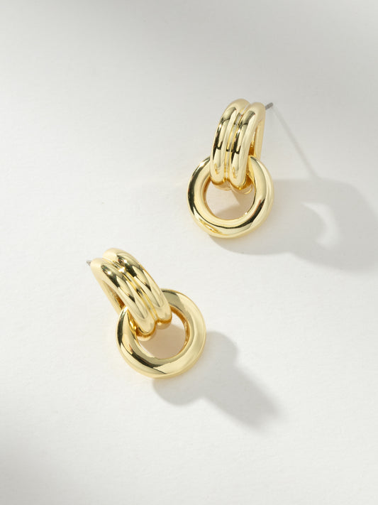 Knotted Hoops | Gold Large | Model Image | Uncommon James