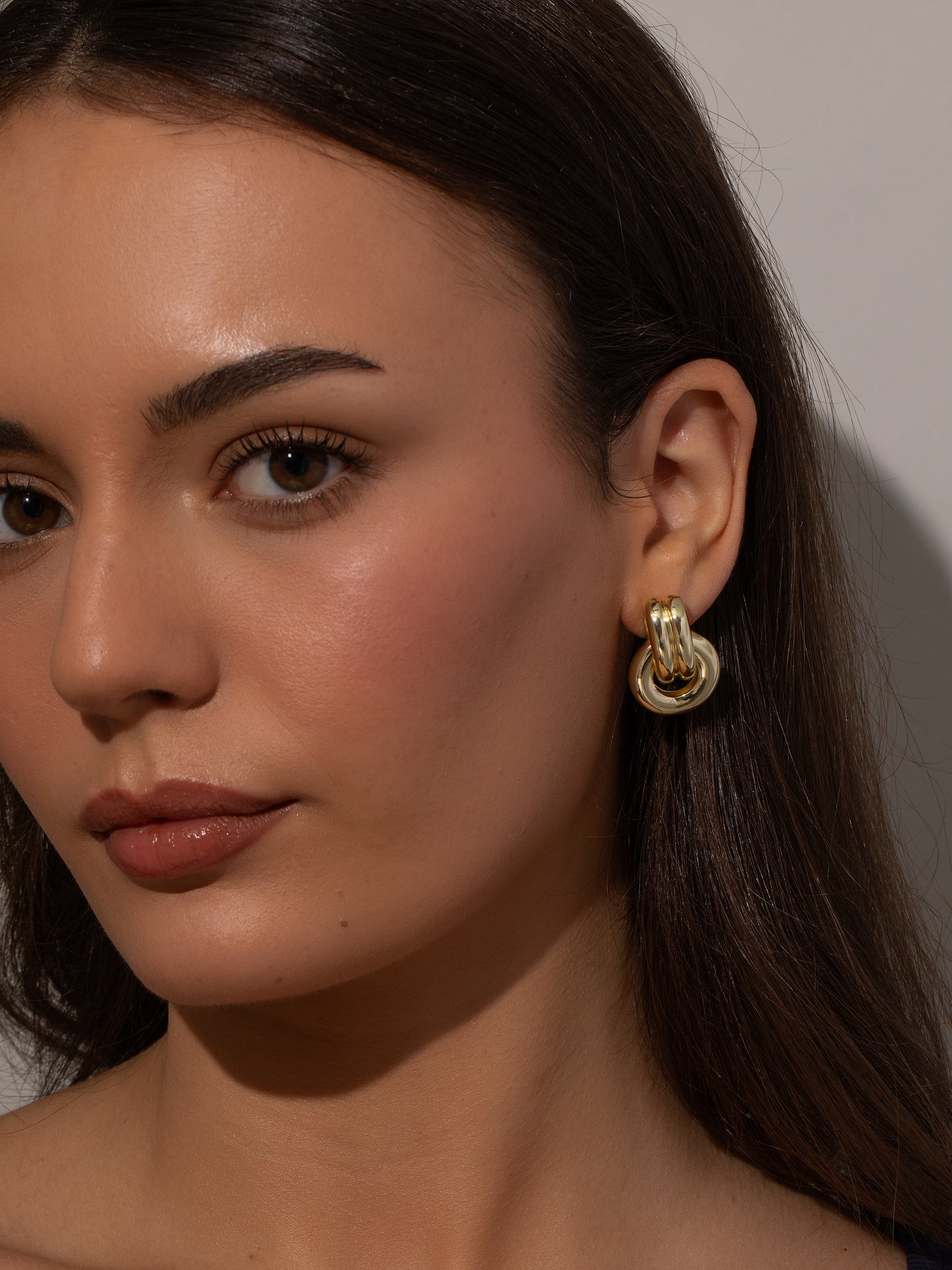 Knotted Hoops | Gold Large | Model Image | Uncommon James