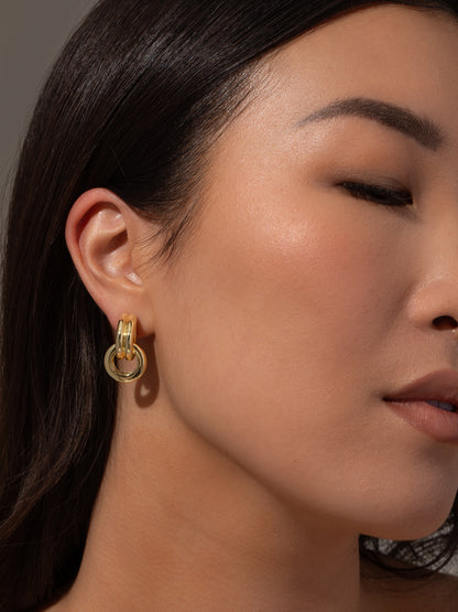 ["Knotted Hoop Earrings ", " Gold Small ", " Model Image ", " Uncommon James"]