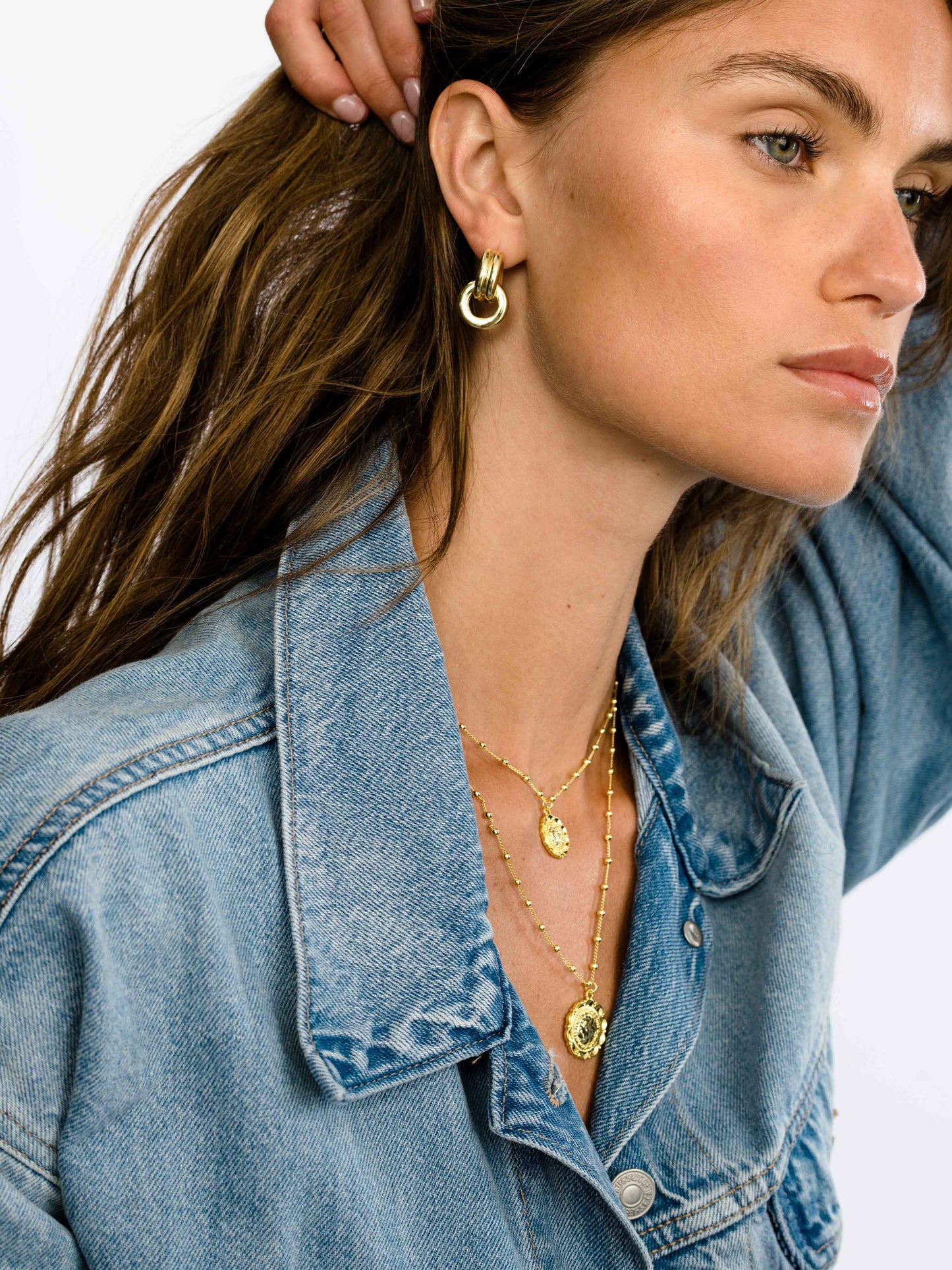 Knotted Hoop Earrings | Gold S | Model Image | Uncommon James