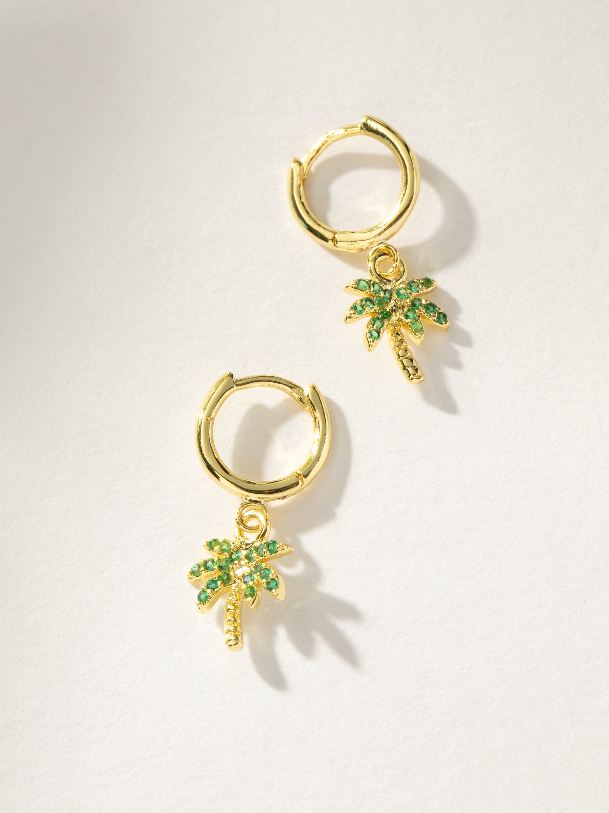 West Coast Palm Tree Huggie Earrings