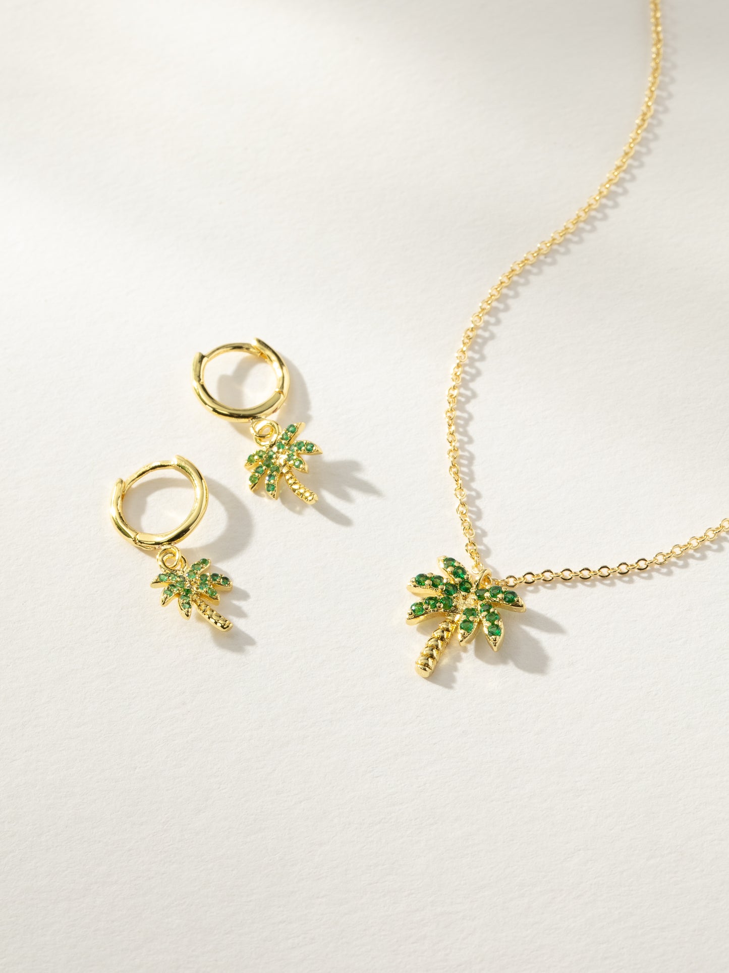 West Coast Palm Tree Huggie Earrings