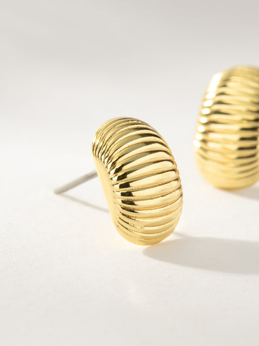 Status Symbol Ribbed Earrings | Gold | Product Image | Uncommon James
