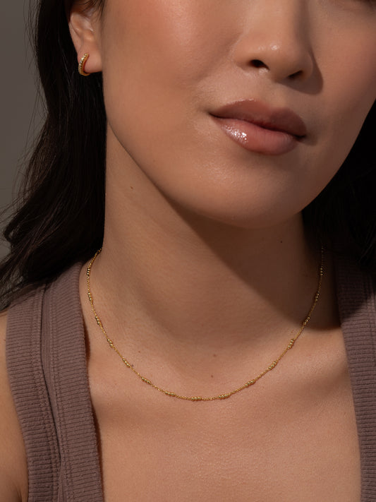 Drive Chain Necklace | Gold | Model Image | Uncommon James