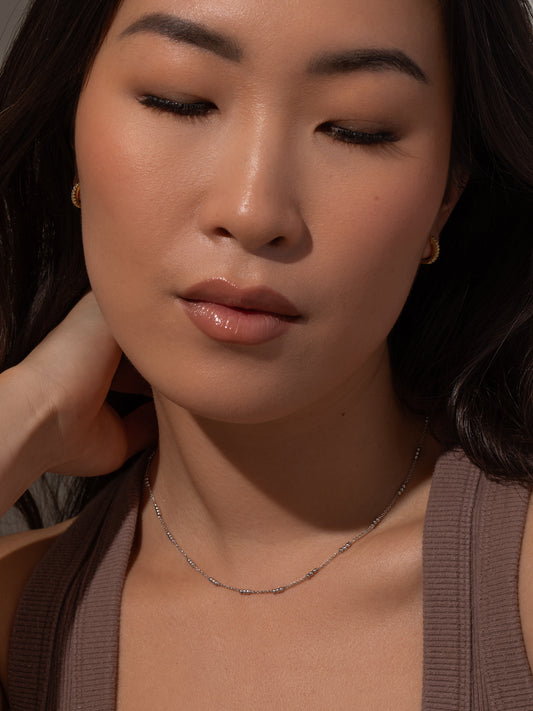 Drive Chain Necklace | Silver | Model Image | Uncommon James