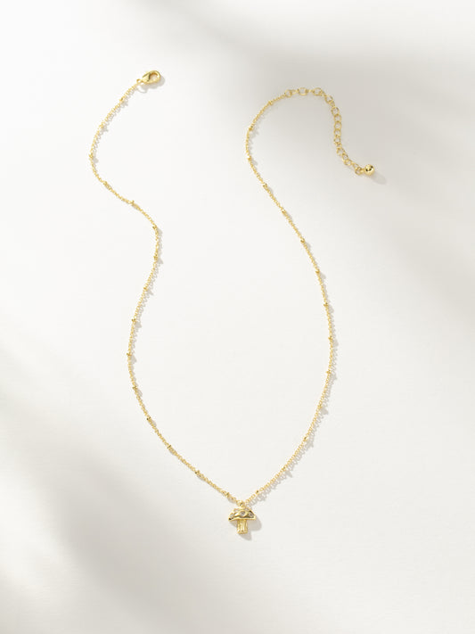Mushroom Pendant Necklace | Gold | Product Image | Uncommon James