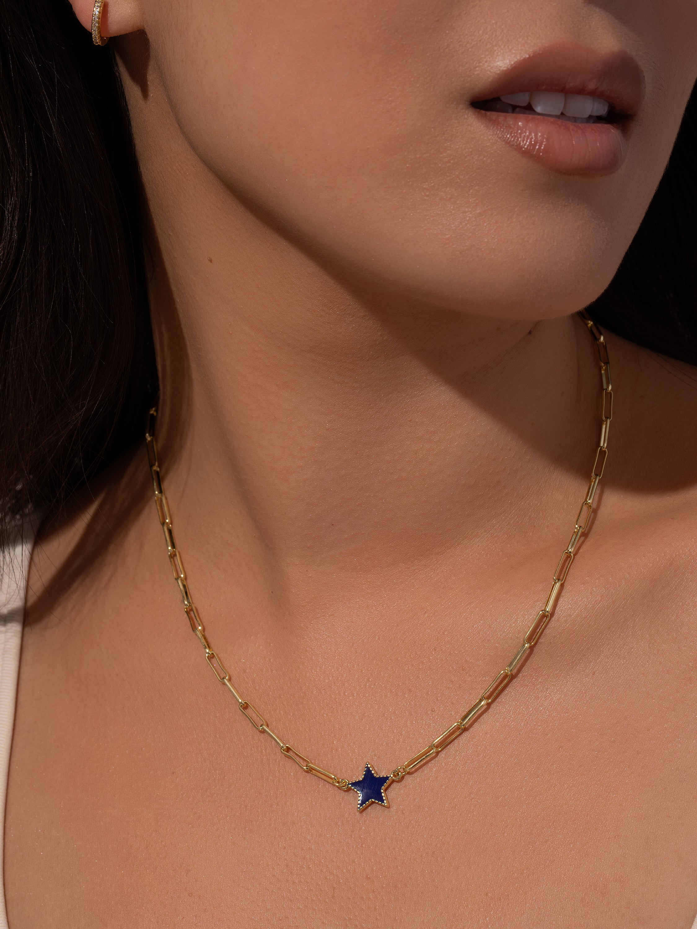 Navy Star Pendant Necklace in Gold | Star Necklace | Uncommon James