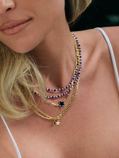 ["Starlight Necklace ", " Gold ", " Campaign Image ", " Uncommon James"]