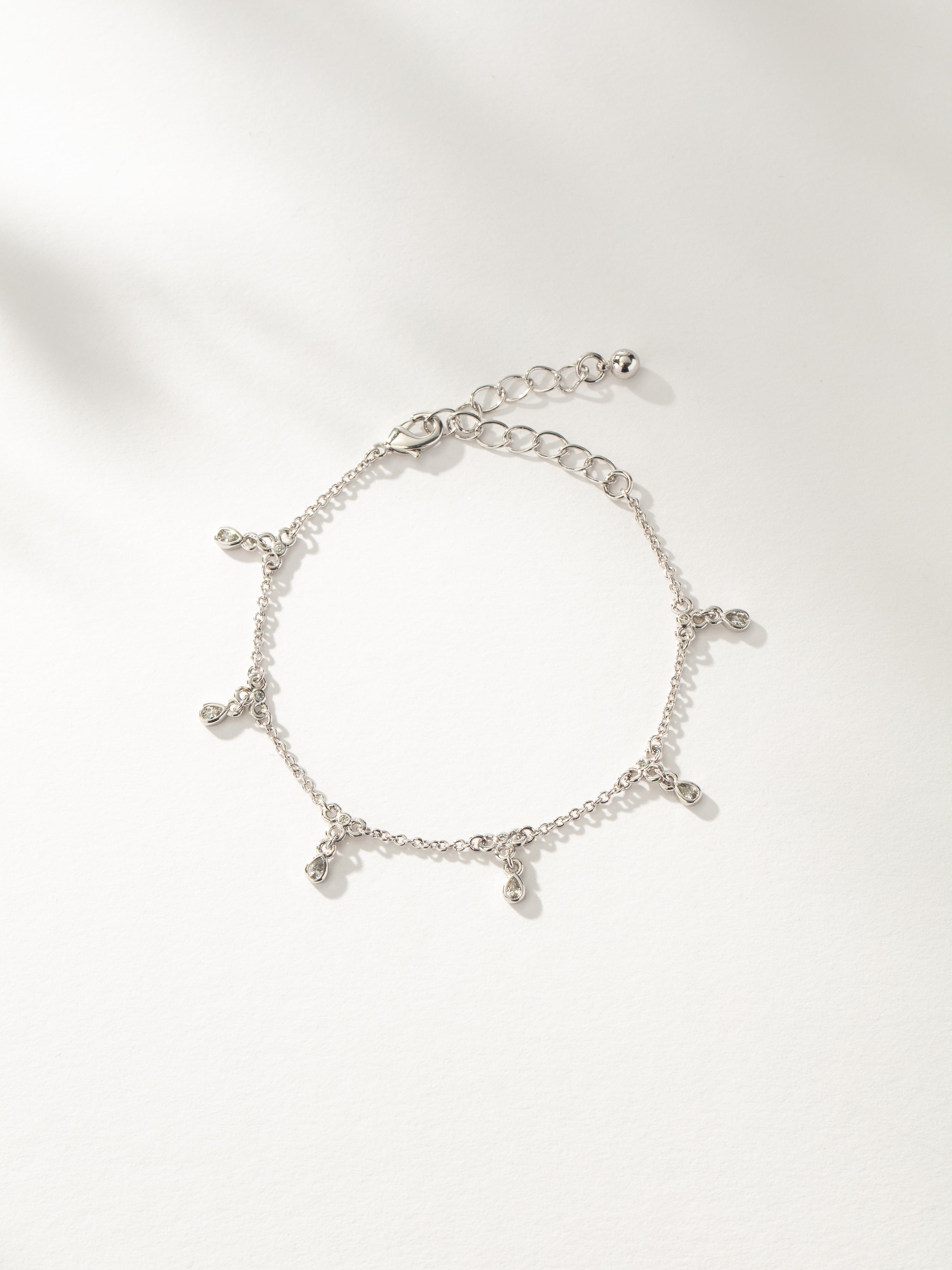Gem Drop Chain Anklet in Silver | Uncommon James