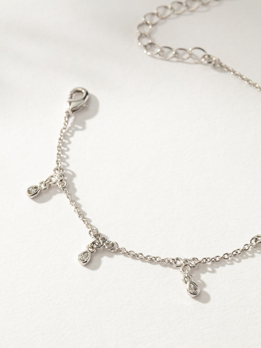 Gem Drop Chain Anklet | Silver | Product Image | Uncommon James