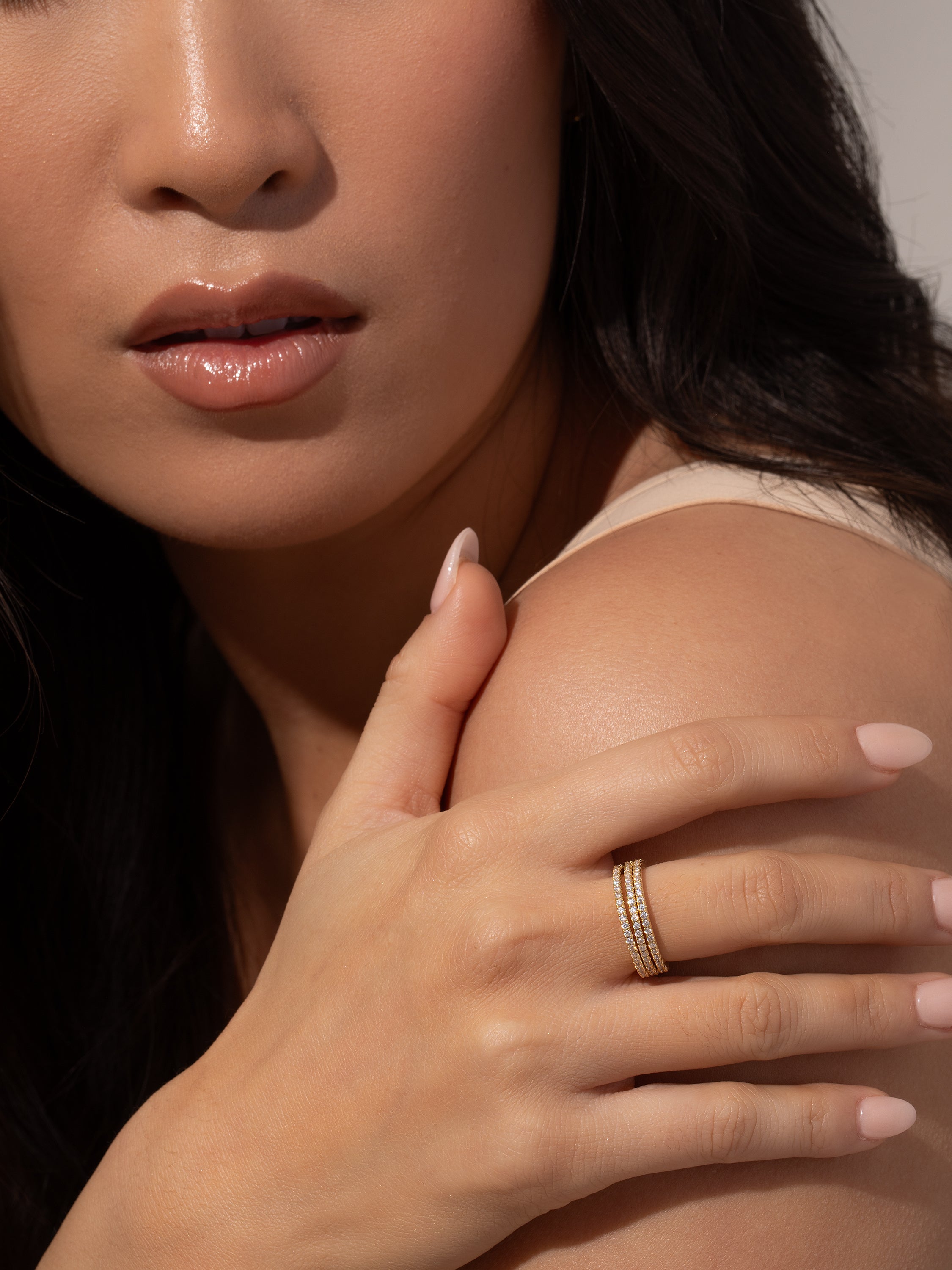 Gold High Shine Ring Stack of 3 | Layered Ring Set | Uncommon James