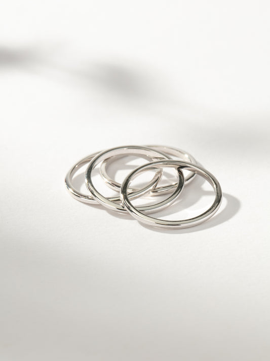 Simple Band Ring Stack (Set of 4) | Silver | Product Image | Uncommon James