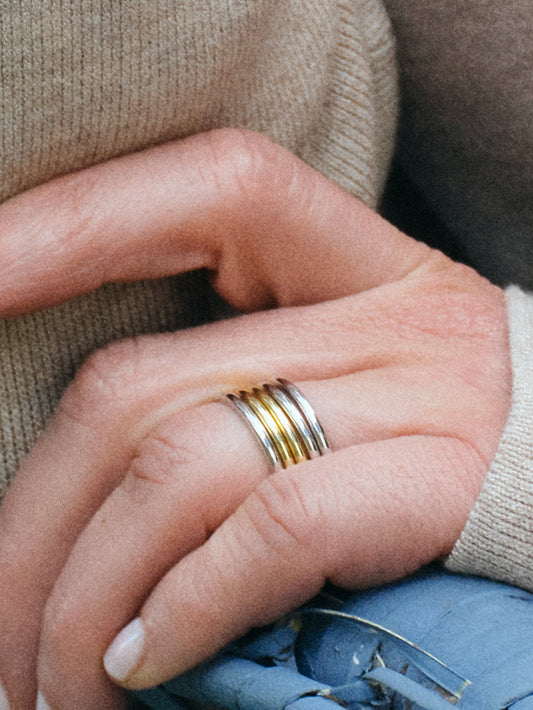 Simple Band Ring Stack (Set of 4) | Silver | Campaign Image | Uncommon James