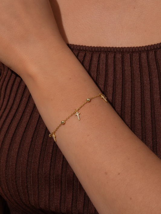Higher Shine Cross and Chain Bracelet | Gold | Product Image | Uncommon James