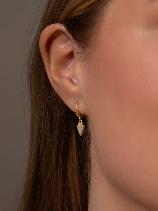 Limitless Huggie Earrings | Gold | Model Image | Uncommon James