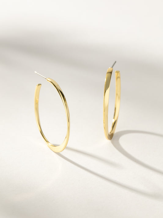 On The Edge Hoop Earrings | Gold | Product Image | Uncommon James