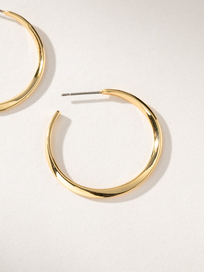 ["On The Edge Hoop Earrings ", " Gold ", " Product Image ", " Uncommon James"]