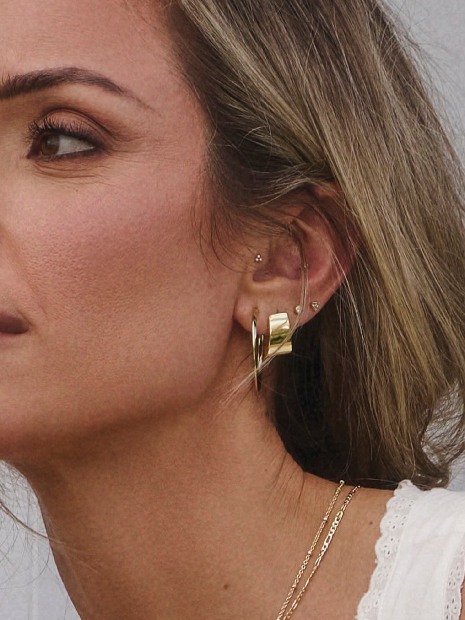 On The Edge Hoop Earrings | Gold | Campaign Image | Uncommon James