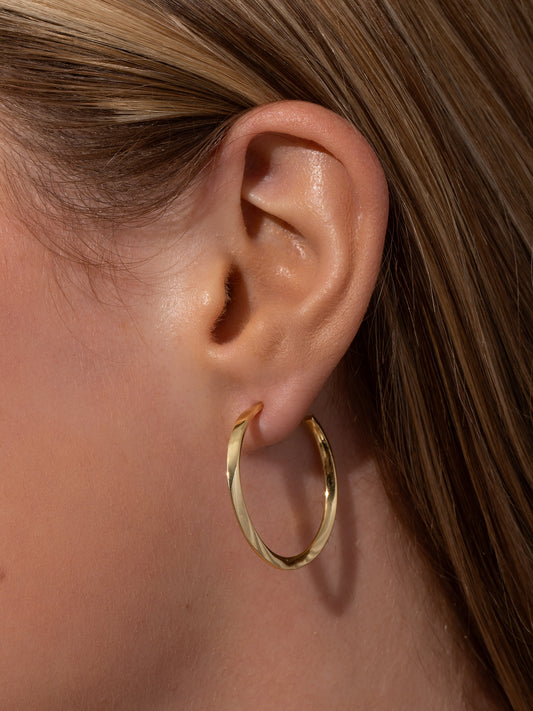 On The Edge Hoop Earrings | Gold | Product Image | Uncommon James