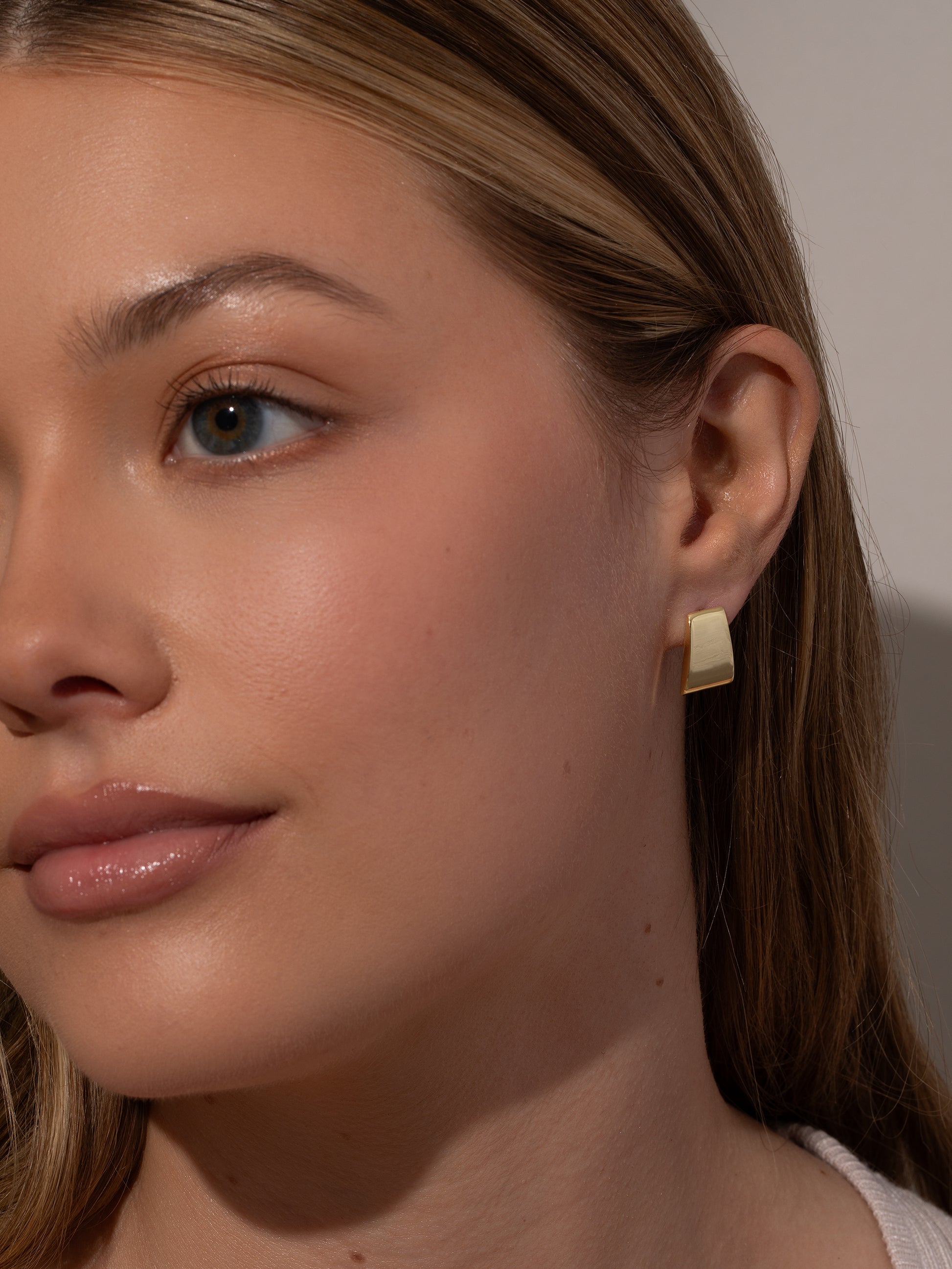 Serving Statement Earrings | Gold | Model Image | Uncommon James