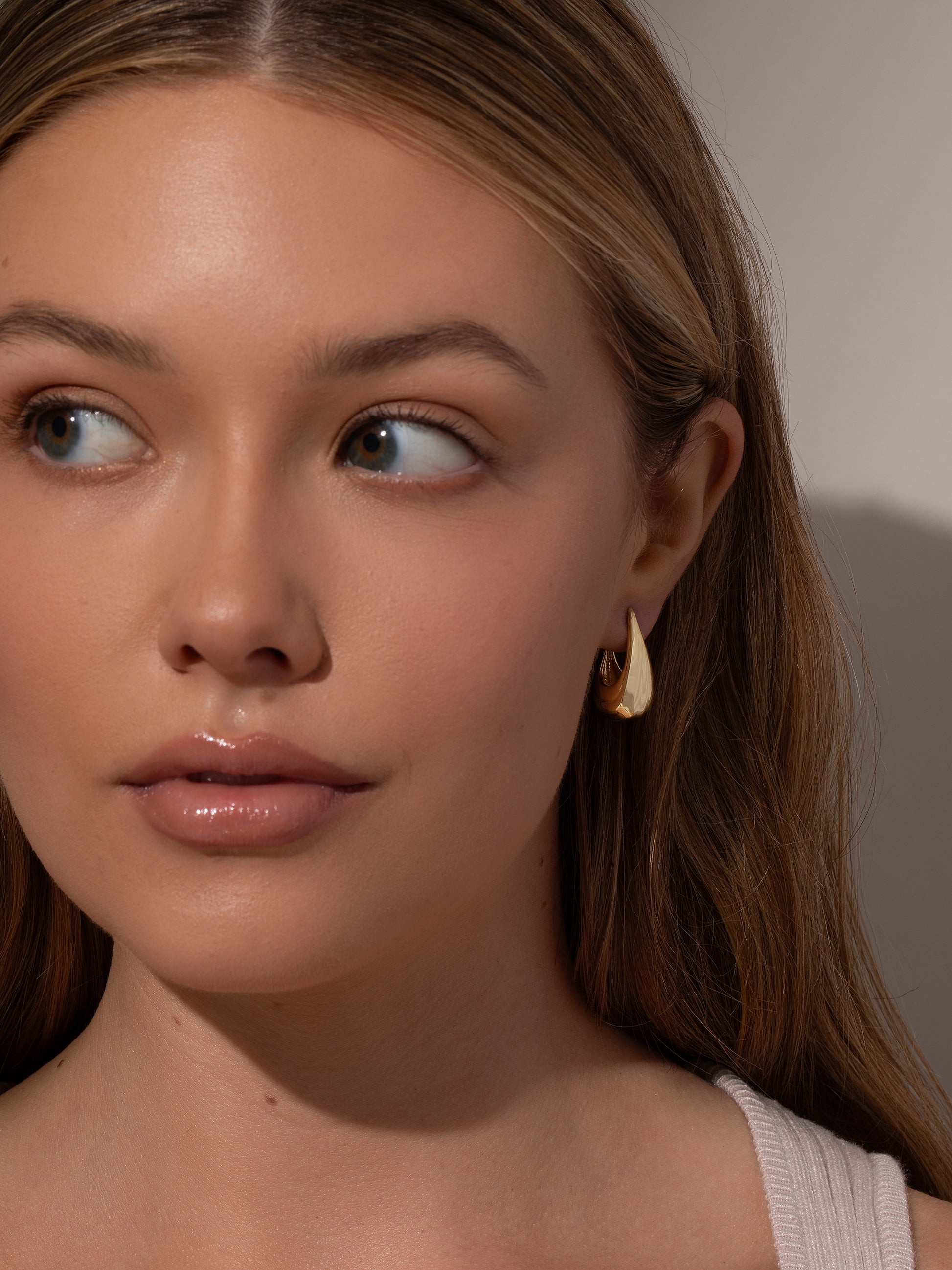 Taste Statement Earrings | Gold | Model Image | Uncommon James