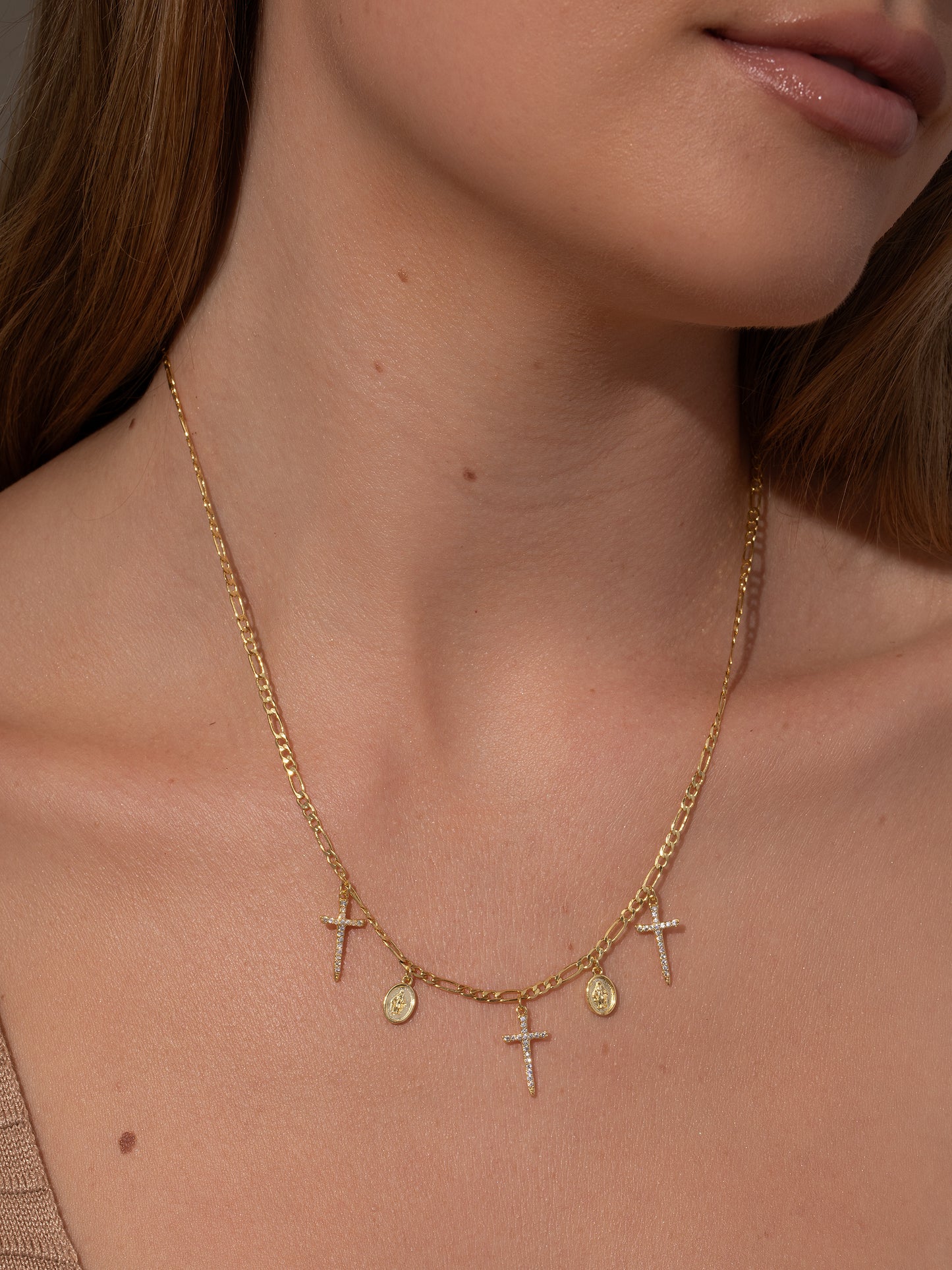 Divine Charm Necklace | Gold | Model Image | Uncommon James