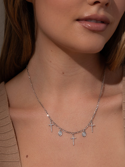 ["Divine Charm Necklace ", " Silver ", " Model Image ", " Uncommon James"]