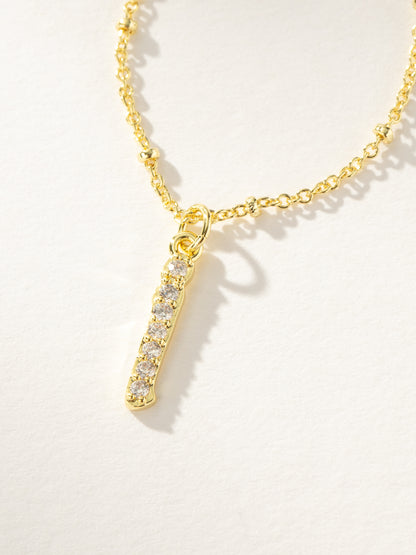 ["Made to Shine Initial Necklace ", " Gold I ", " Product Image ", " Uncommon James"]