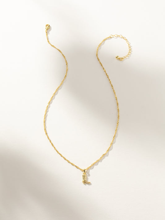 Rhinestone Cowboy Boot Pendant Necklace | Gold | Product Image | Uncommon James