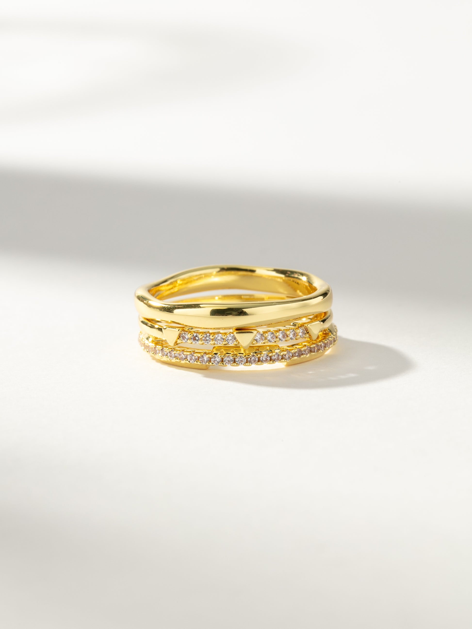 Love Triangle Ring Stack (Set of 3) | Gold | Product Image | Uncommon James