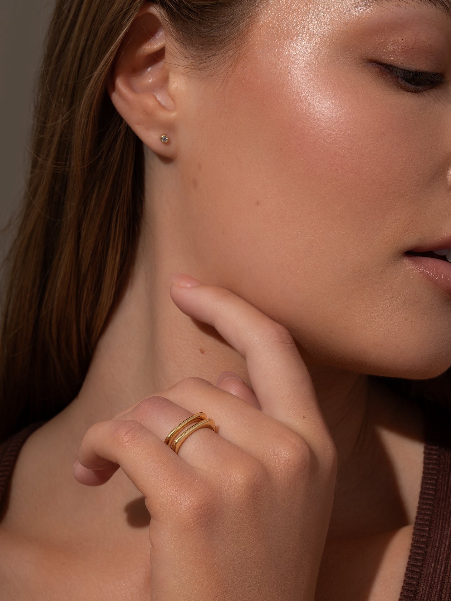 Modern Stacked Ring | Gold | Model image | Uncommon James