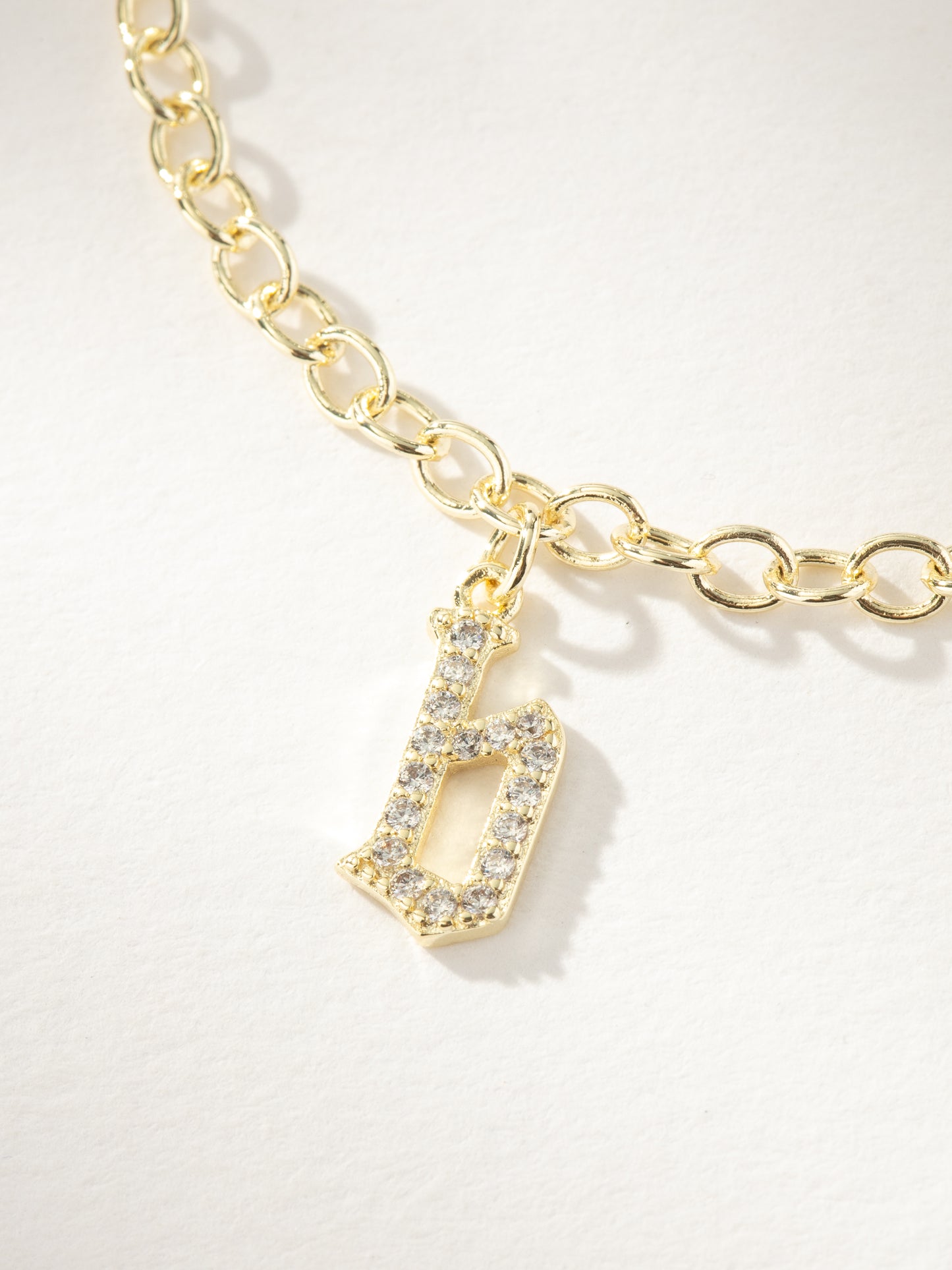 Gothic Glow Initial Bracelet | Gold B | Product Image | Uncommon James