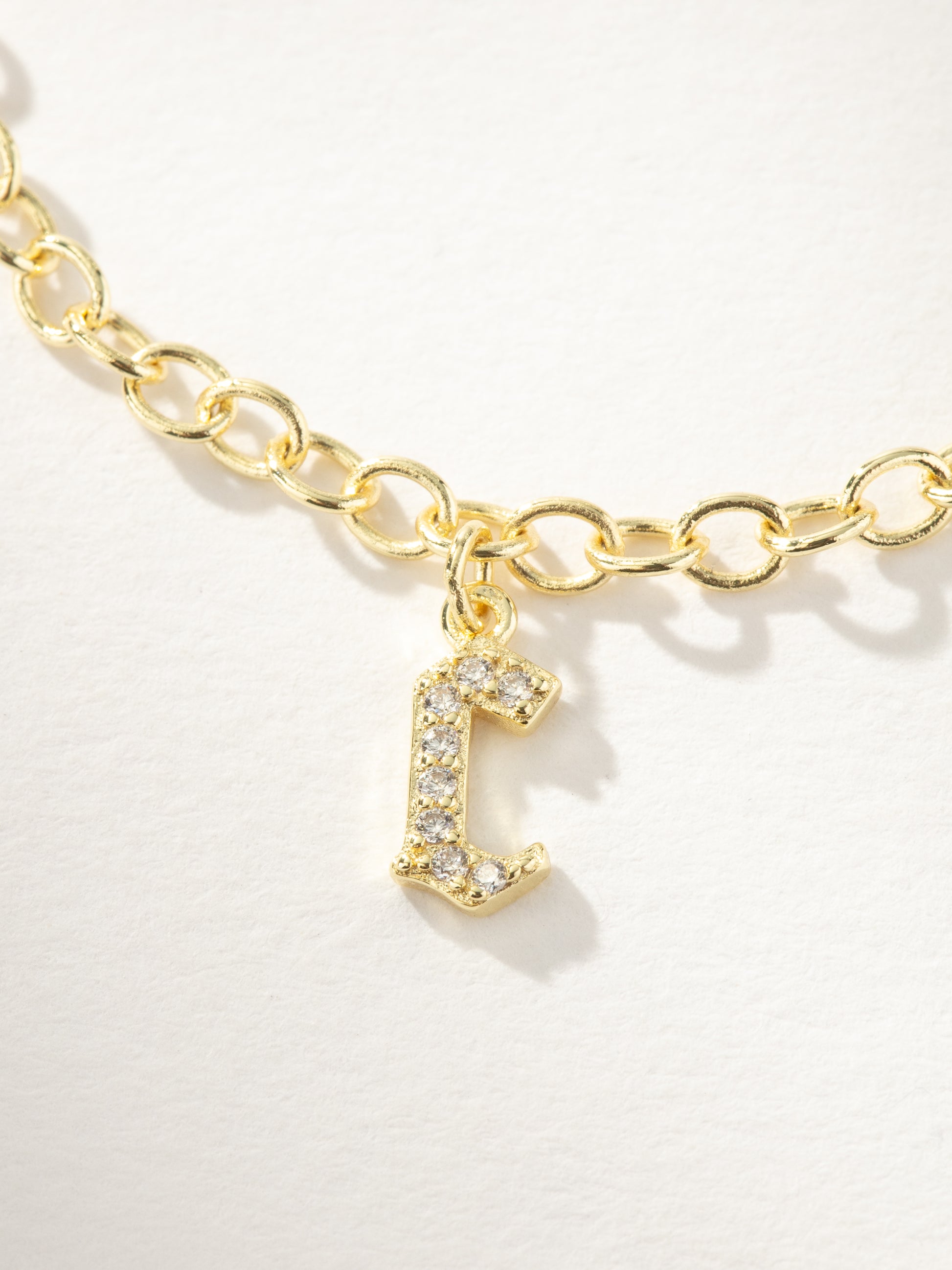 Gothic Glow Initial Bracelet | Gold C | Product Image | Uncommon James