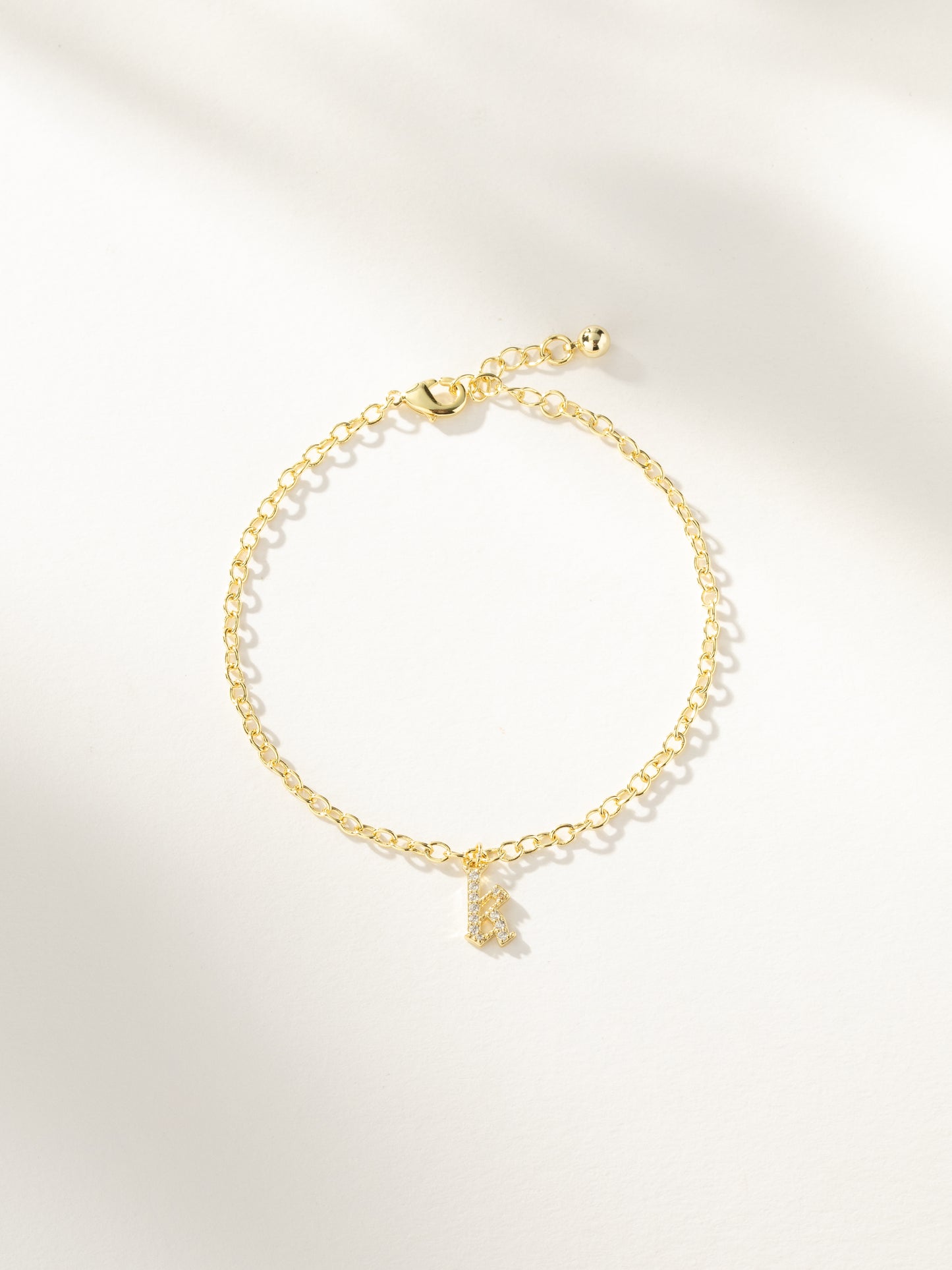 Gothic Glow Initial Bracelet | Gold | Product Image | Uncommon James