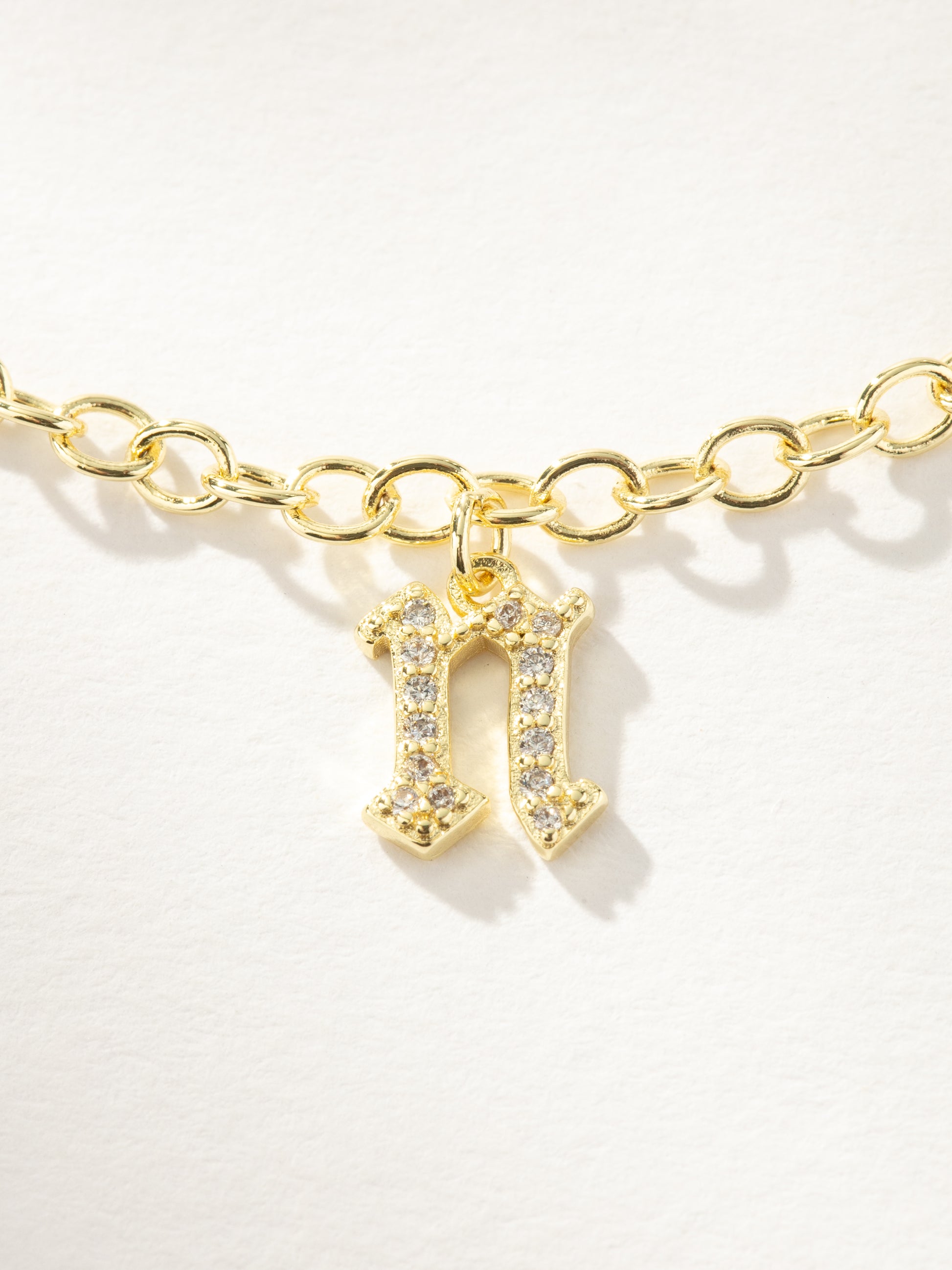 Gothic Glow Initial Bracelet | Gold N | Product Image | Uncommon James