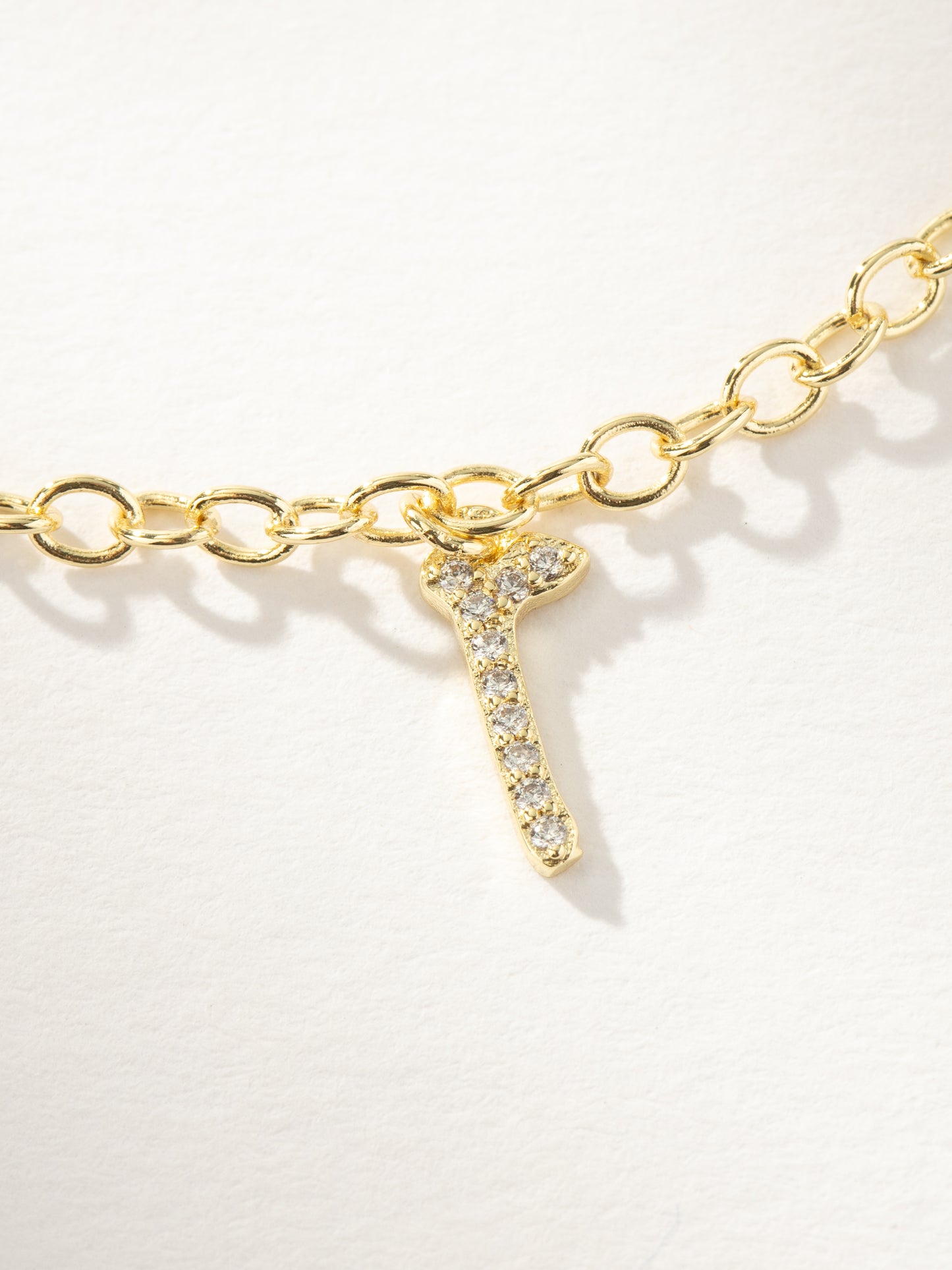 Gothic Glow Initial Bracelet | Gold R | Product Image | Uncommon James