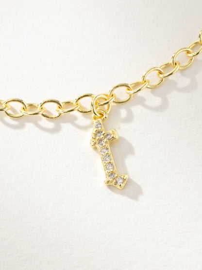 ["Gothic Glow Initial Bracelet ", " Gold T ", " Product Image ", " Uncommon James"]