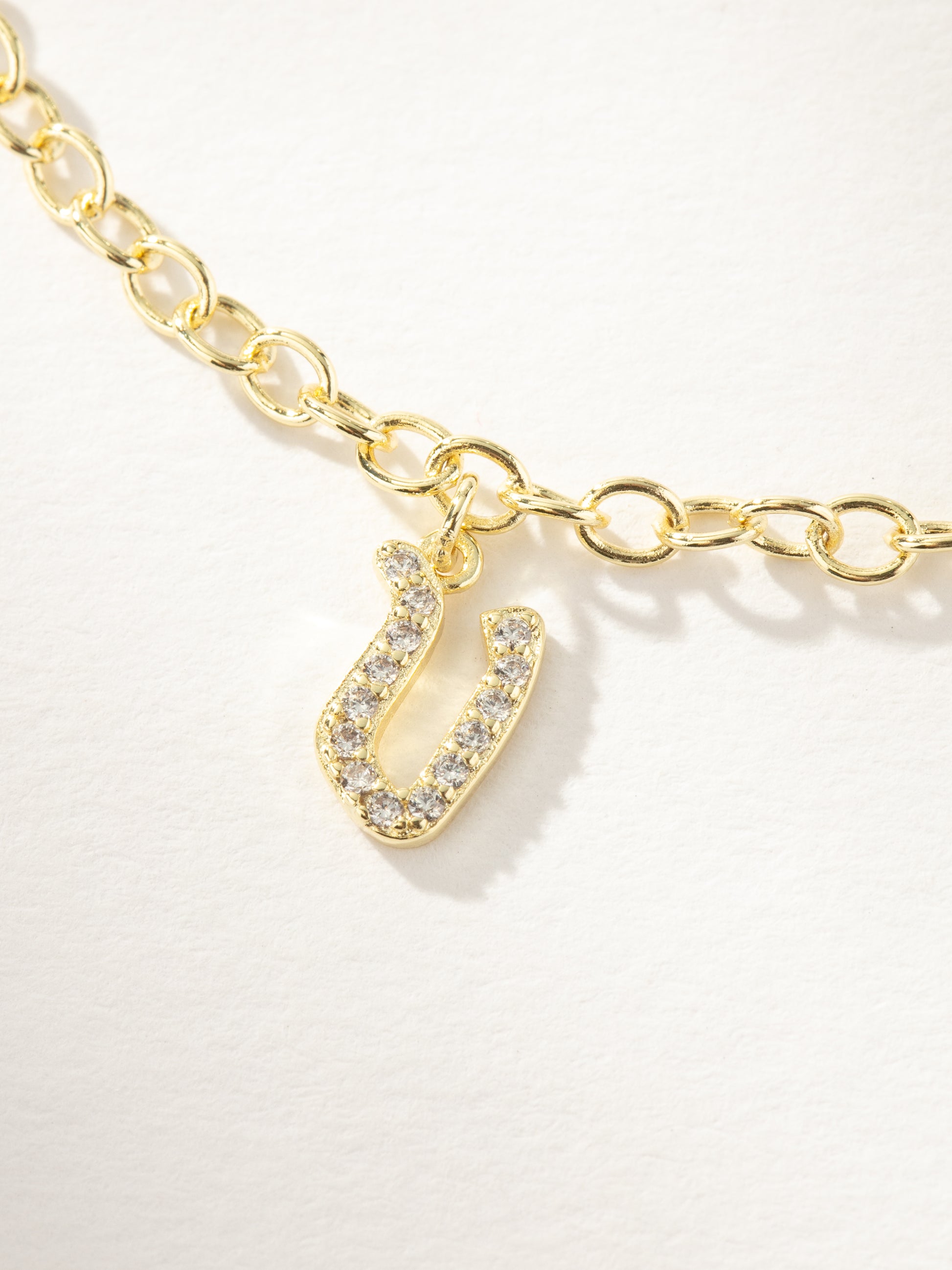 Gothic Glow Initial Bracelet | Gold V | Product Image | Uncommon James