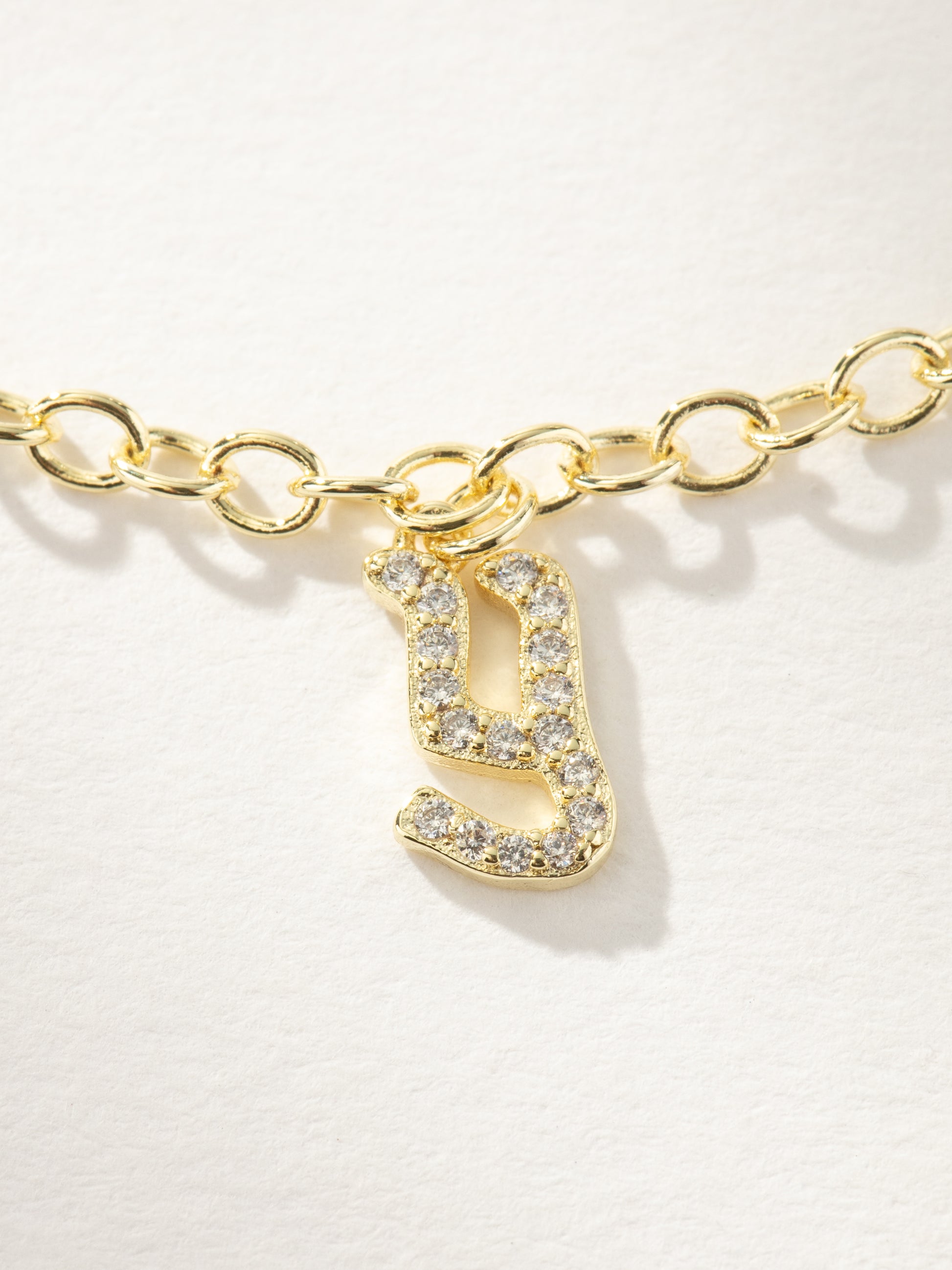 Gothic Glow Initial Bracelet | Gold Y | Product Image | Uncommon James