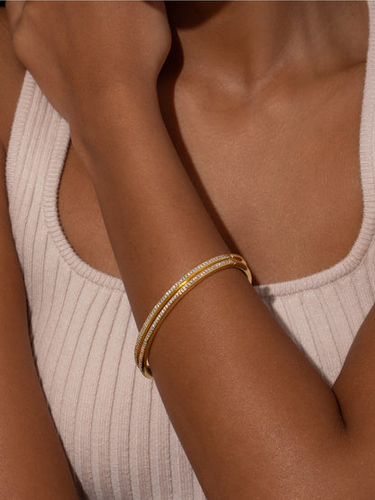 ["Radiant Glow Bracelet (Set of 2) ", " Gold ", " Model Image ", " Uncommon James"]