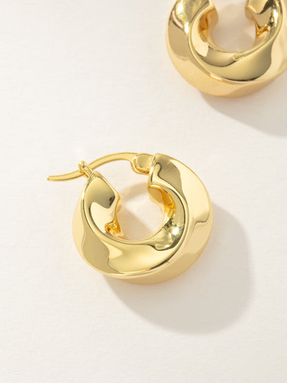 ["Artistic Twist Hoop Earrings ", " Gold ", " Product Image ", " Uncommon James"]