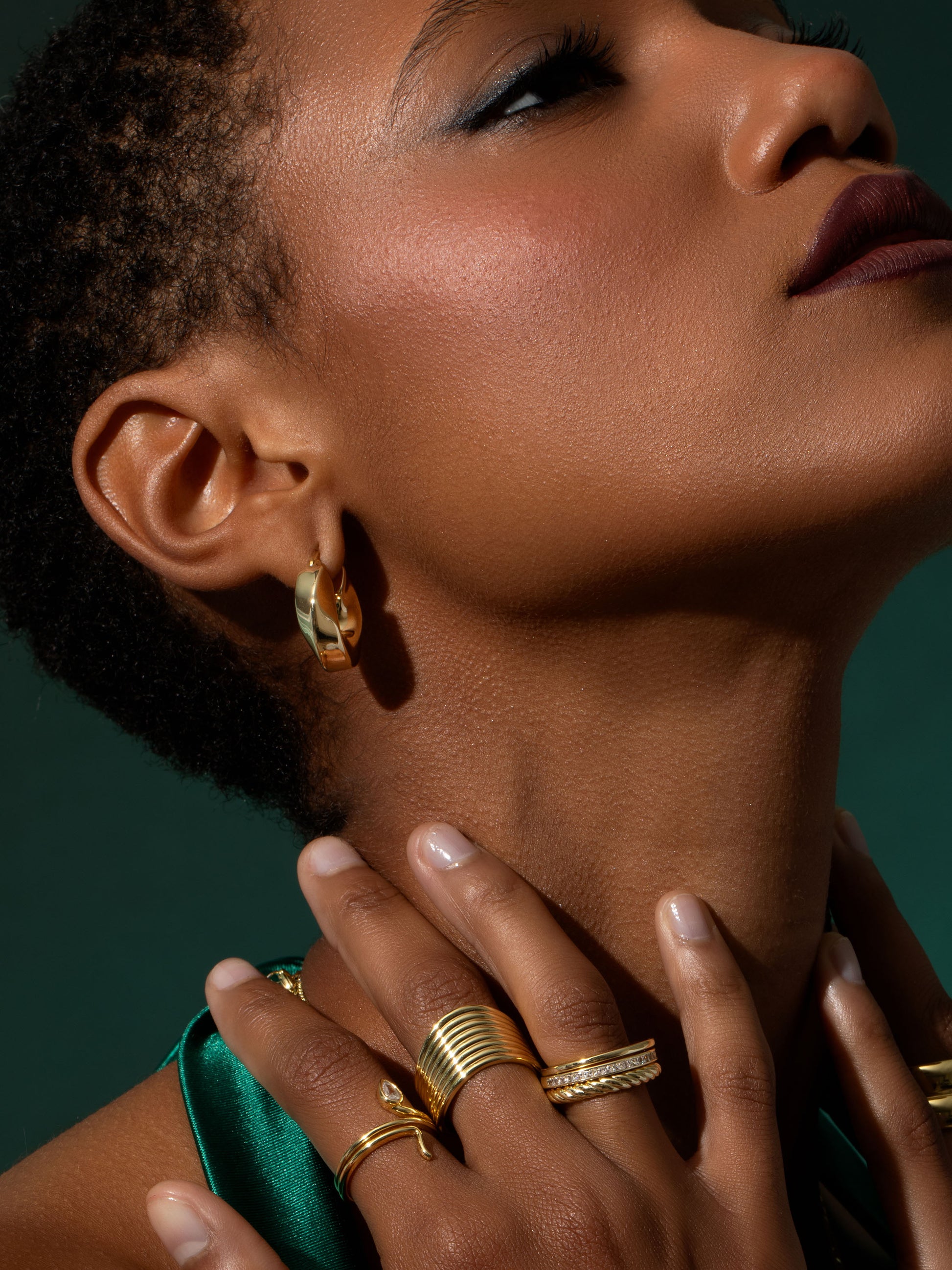 Artistic Twist Hoop Earrings | Gold | Campaign Image | Uncommon James