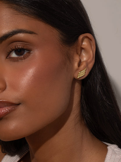 ["Celestial Stud Earrings ", " Gold ", " Model Image ", " Uncommon James"]