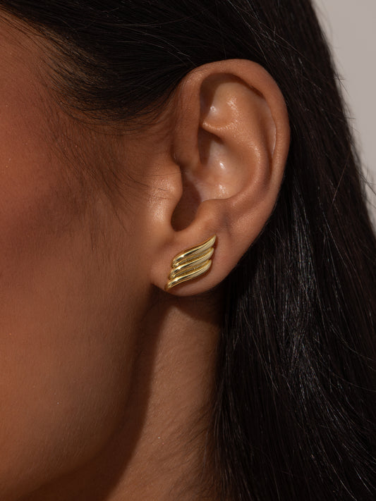 Celestial Stud Earrings | Gold | Model Image | Uncommon James