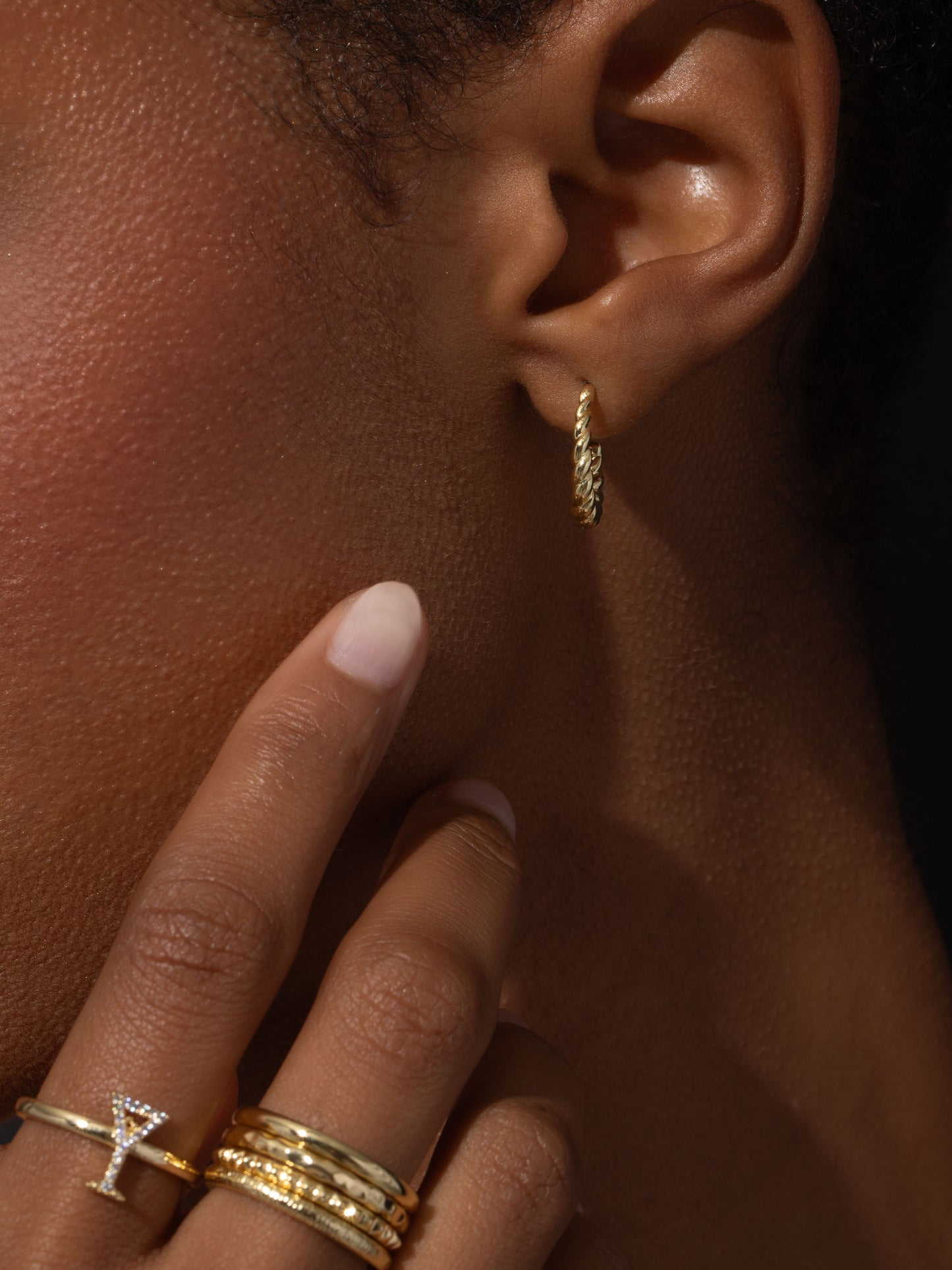 Croissant Hoop Earrings | Gold | Campaign Image | Uncommon James