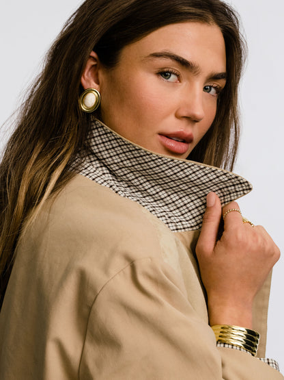 ["Ella Statement Earrings ", " Gold ", " Model Image ", " Uncommon James"]