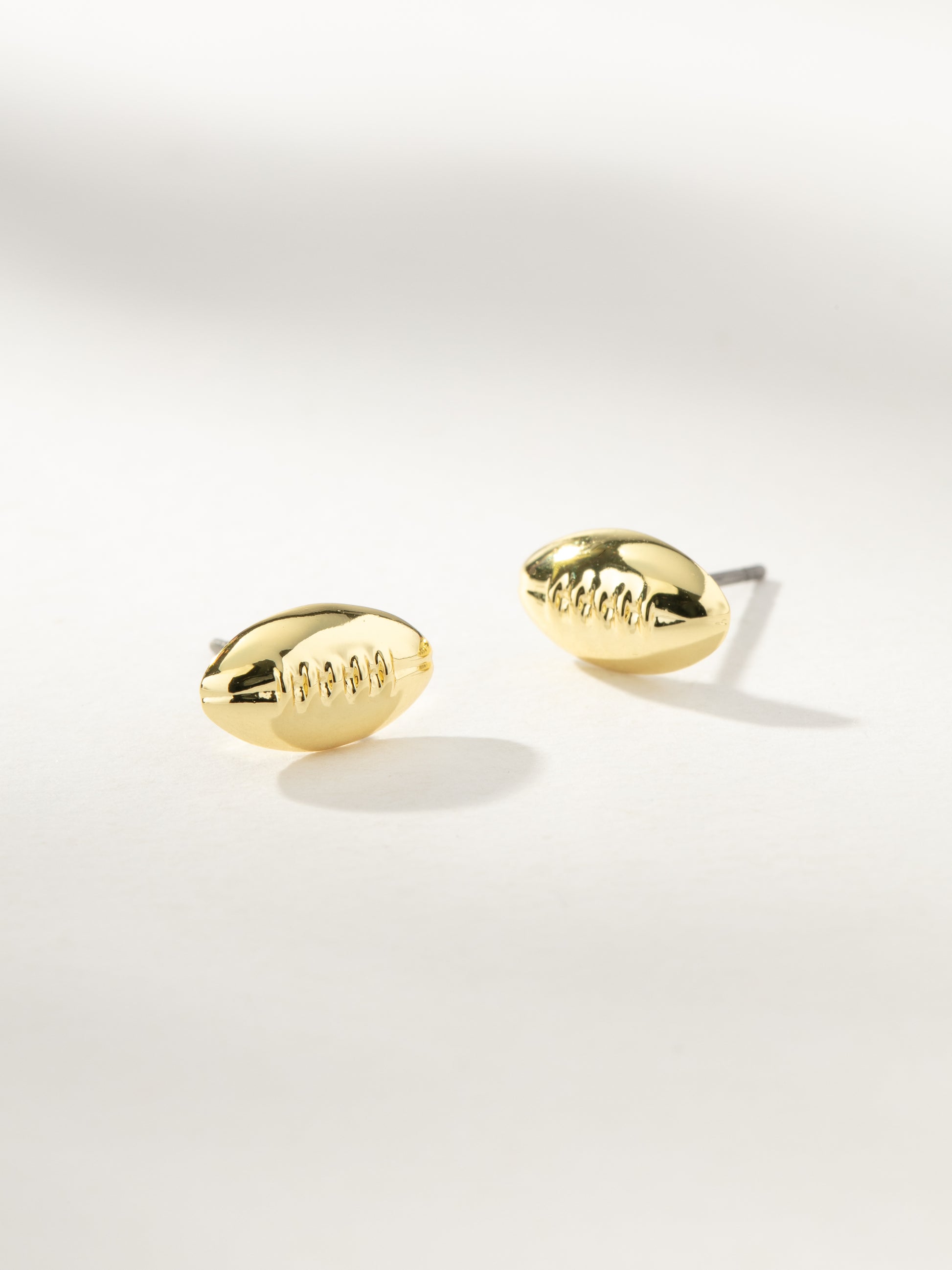 Football Stud Earrings | Gold | Product Image | Uncommon James