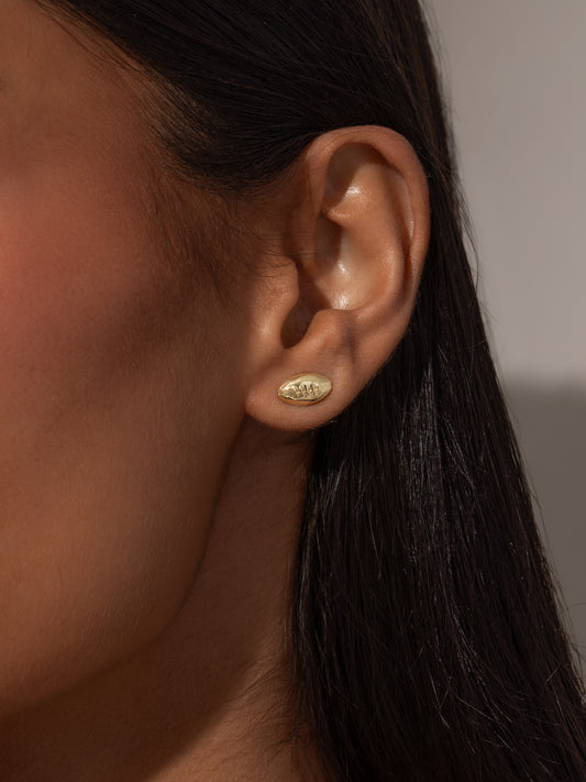 Football Stud Earrings | Gold | Product Image | Uncommon James